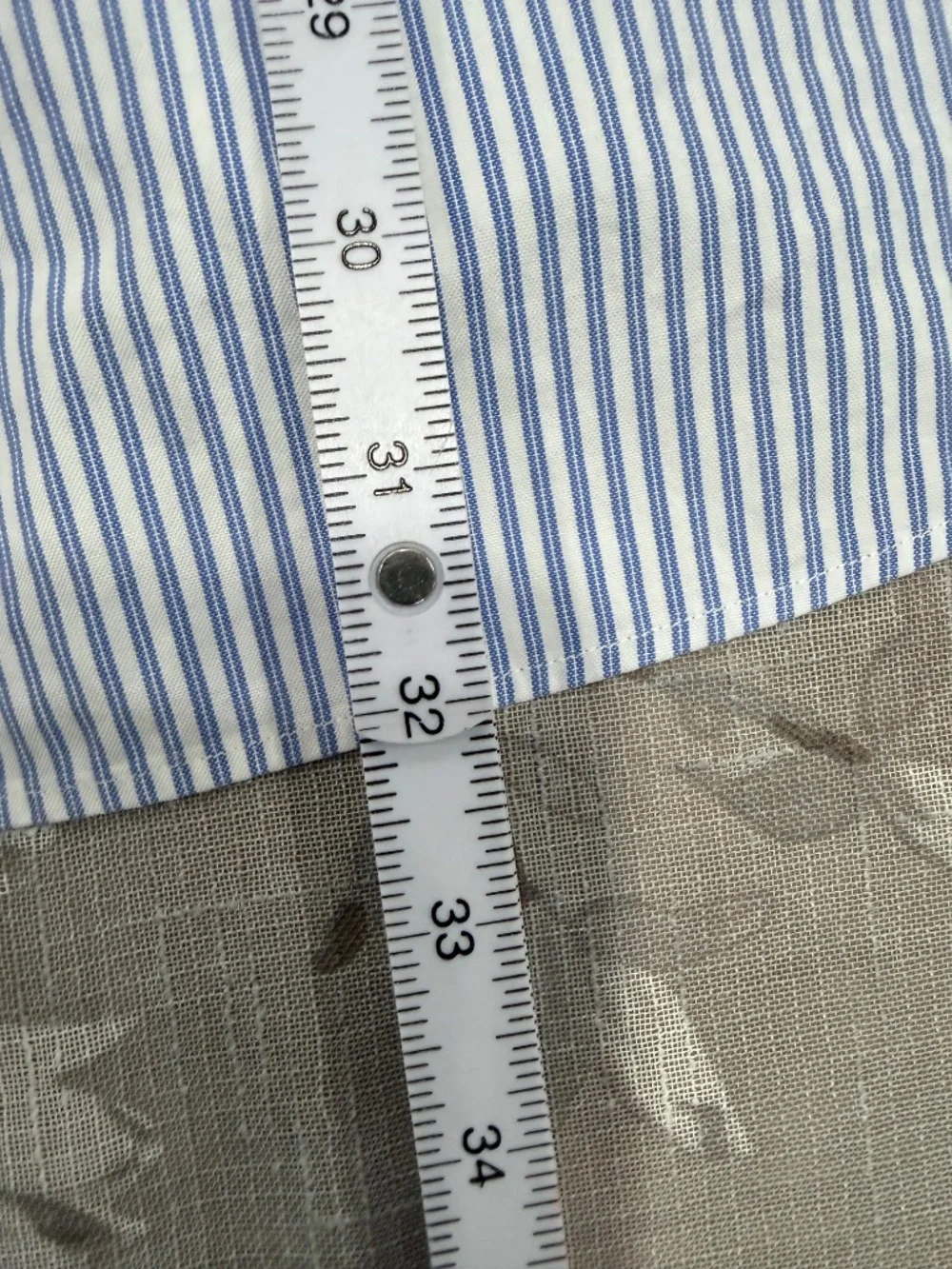 Polo Ralph Lauren Lowell Dress Shirt Mens 18 32/33 Blue Stripe 100% Cotton
